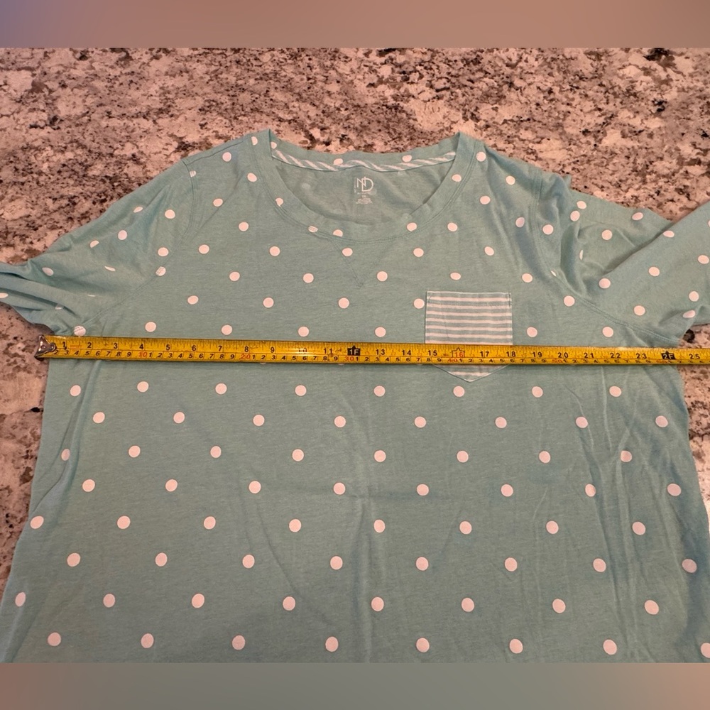 New Directions Long Sleeve PJ Top - Green - Picture 3 of 5